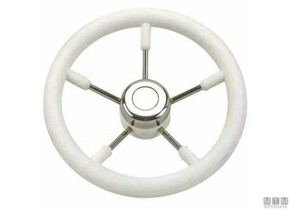 Volante in Acciaio Inox e Poliuretano Bianco Ø350mm