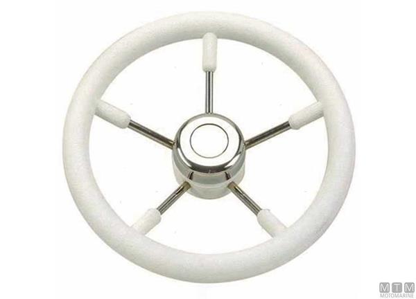 Volante in Acciaio Inox e Poliuretano Bianco Ø350mm