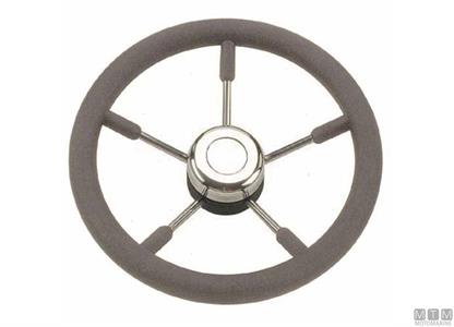 Volante in Acciaio Inox e Poliuretano Grigio Ø350mm