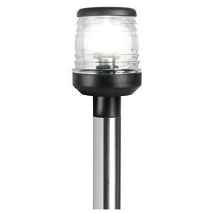 Asta 60 cm inox con fanale plastica nera