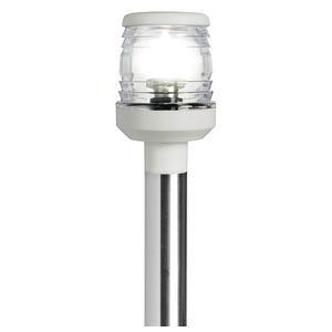 Asta 60 cm inox con fanale plastica bianca