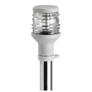 Asta inox telescopica + fanale plastica bianca