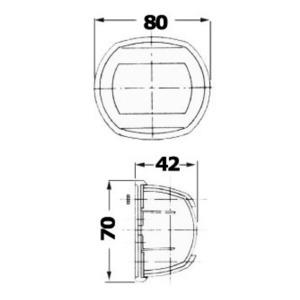 Fanale Sphera rosso/bianco 112,5° sinistro