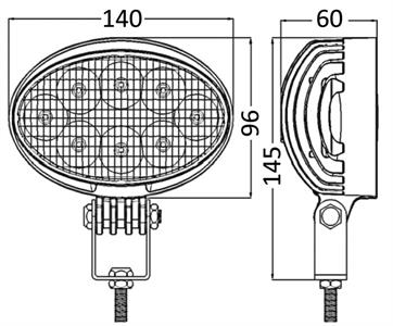 Faro LED HD 8x5 W da roll-bar orientabile