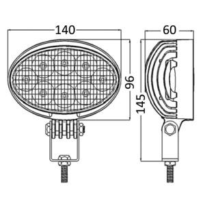 Faretto LED HD 8x5 W da roll-bar orientabile