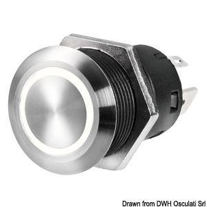 Interruttore FLAT inox ON-OFF 12 V bianco