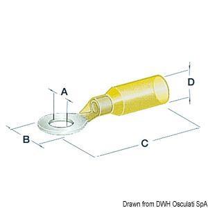 Occhioli stagni foro 6,4 mm giallo