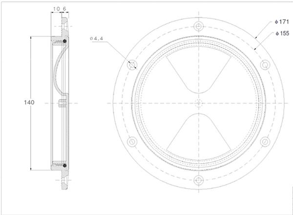 Tappo ispezione bianco 125 mm