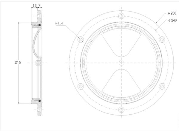 Tappo ispezione bianco 203 mm
