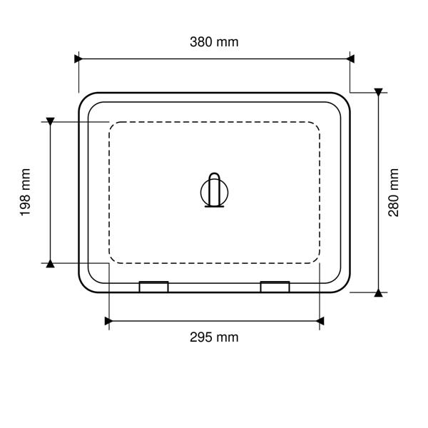 Portello a filo bianco 380 x 280 mm