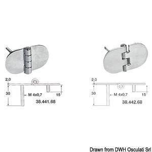Cerniera inox 68,5x38,5 mm