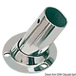 Basetta tonda inox 60° 22 mm