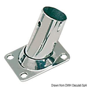 Basetta rettangolare inox 60° 22 mm