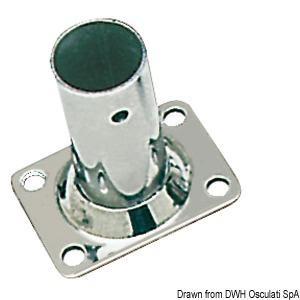 Basetta rettangolare inox 90° 22 mm
