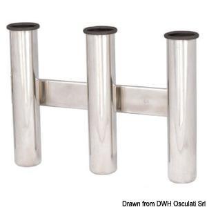 Reggicanne inox a parete 3 posti