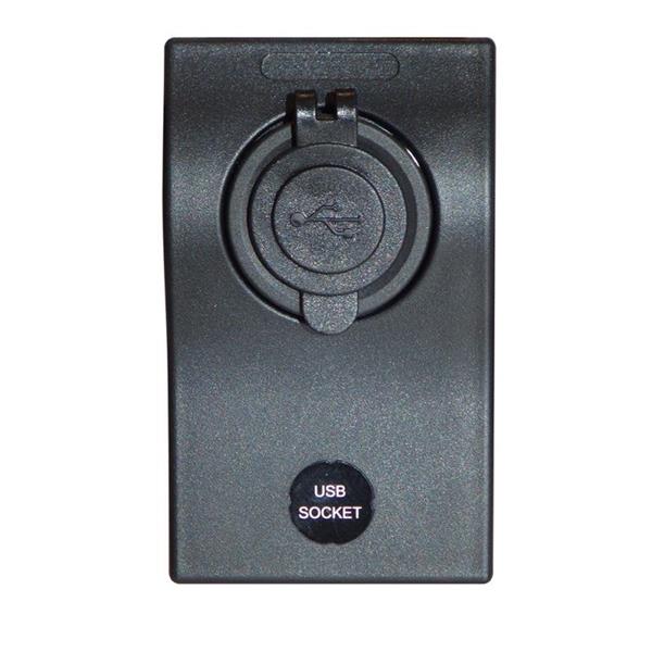 Pannello con due prese USB nero