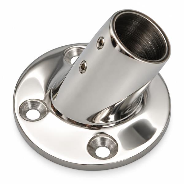 Base tonda Inox 60° per tubo Ø 22 mm