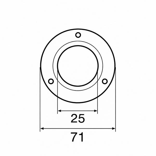 Base tonda Inox a 90° per tubo Ø 25 mm