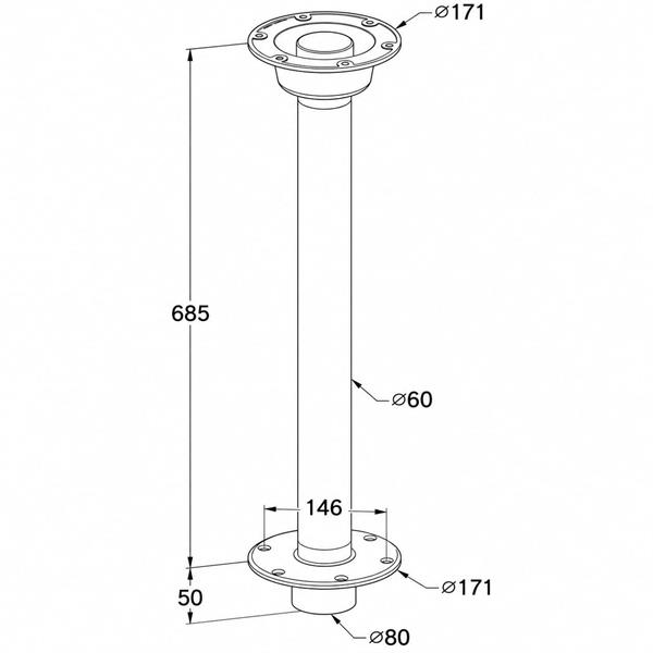 Supporto tavolo scomponibile CL2 alluminio