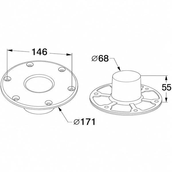 Supporto tavolo scomponibile CL2 alluminio