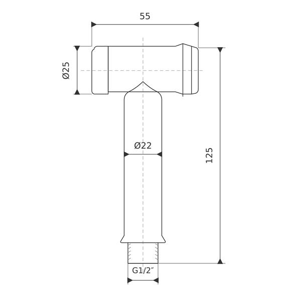 Doccetta nautica Inox con pulsante push-button