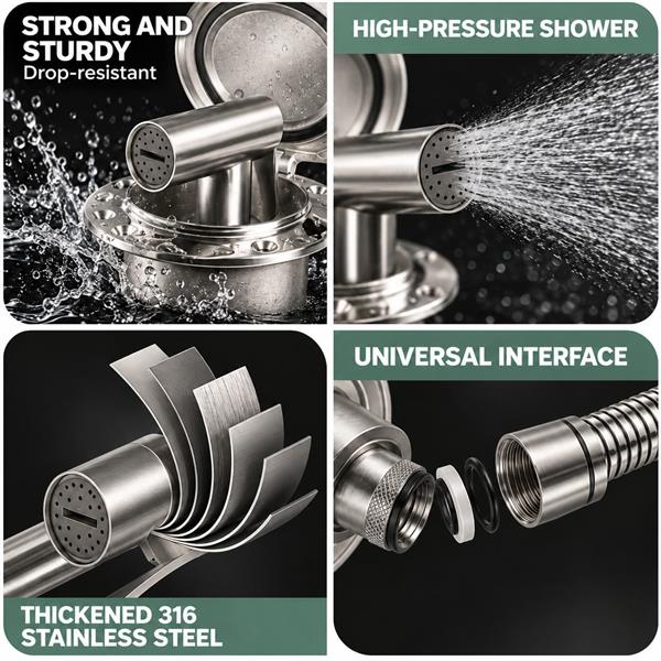 Kit doccetta Inox 316 a scomparsa con tubo 2,5 m