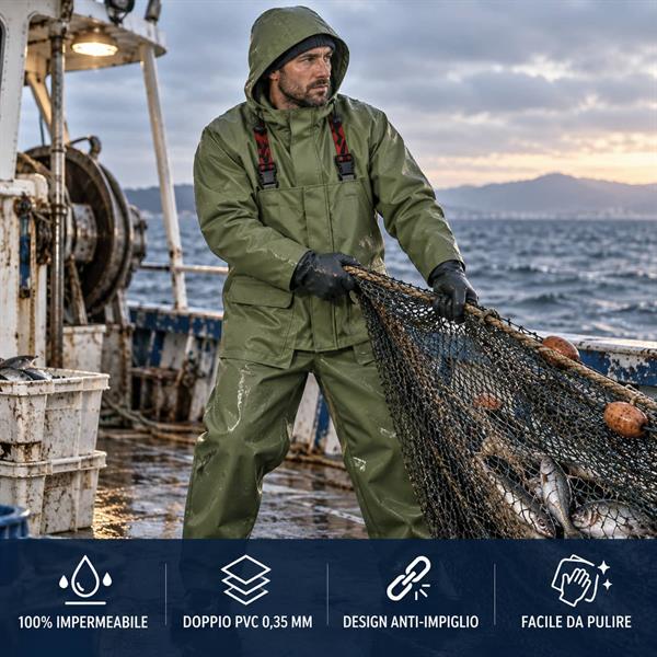 Giacca pescatore verde - XL