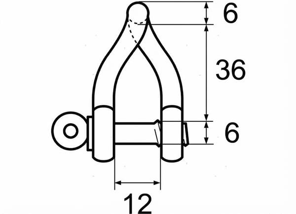 Grillo torto D 6MM Inox 316