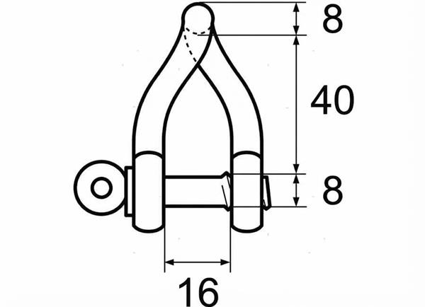 Grillo torto D 8MM Inox 316 M-CARD