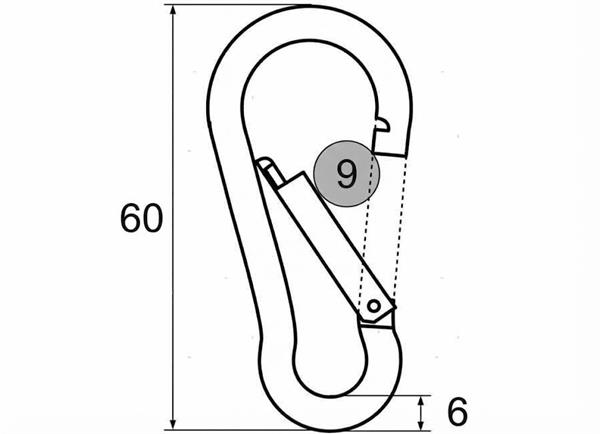 Moschettone D 6MM Inox 316 M-CARD