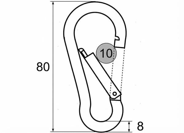 Moschettone D 8MM Inox 316 M-CARD