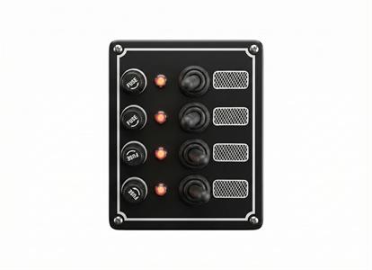 Pannello in Alluminio Con Interruttori a Leva 4 Posizioni 125x100mm