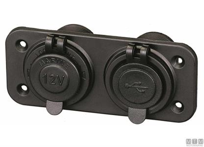 Pannello Socket con Presa 12V e Presa Doppio Usb