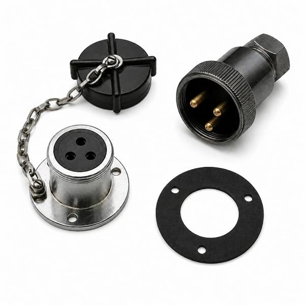 Presa e Spina 12/24V Ottone Cromato 3 Poli 5A